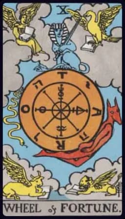 Wheel of Fortune - Rider-Waite-Smith tarot card