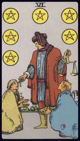 Six of Pentacles - Rider-Waite-Smith tarot card