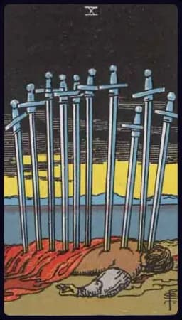Ten of Swords - Rider-Waite-Smith tarot card