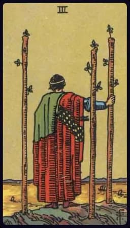 Three of Wands - Rider-Waite-Smith tarot card