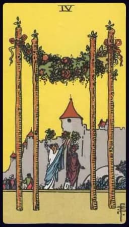 Four of Wands - Rider-Waite-Smith tarot card