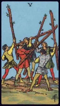 Five of Wands - Rider-Waite-Smith tarot card
