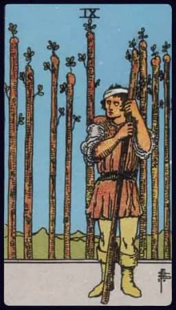 Nine of Wands - Rider-Waite-Smith tarot card